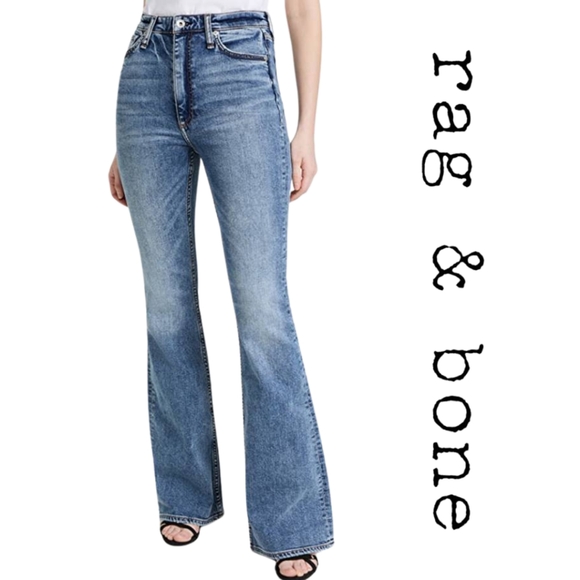 rag & bone Denim - NEW! Rag & bone- Women's ICON Casey High Rise Flare Jeans, Norwalk, Blue, 26